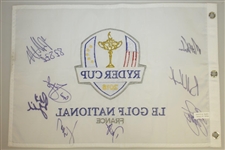 2018 Ryder Cup Flag Signed by Spieth, Fowler, Koepka & Mickelson Etc. JSA ALOA