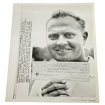 1965 Jack Nicklaus Wire Photo w/ Philadelphia Golf Classic Winners Check