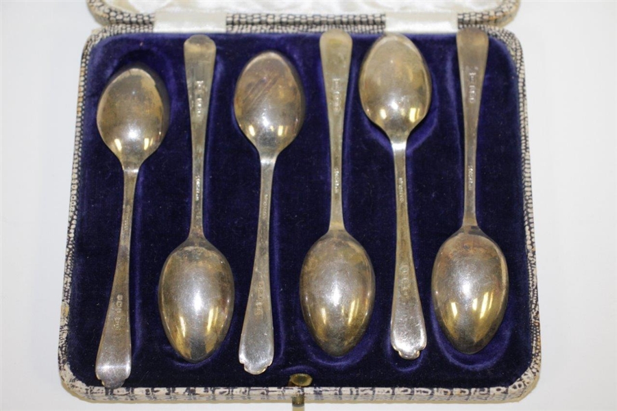1933 Walker & Hall Golf Solid Silver Spoons in Case