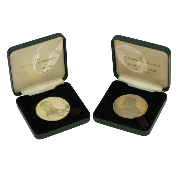 2000 Jack Nicklaus & 1993 Arnold Palmer The Memorial Tournament Medals in Cases