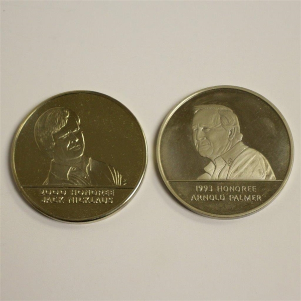 2000 Jack Nicklaus & 1993 Arnold Palmer The Memorial Tournament Medals in Cases