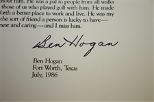 Ben Hogan Signed Colonial Country Club 'The Legacy Continues' 1936-1986 Book JSA ALOA