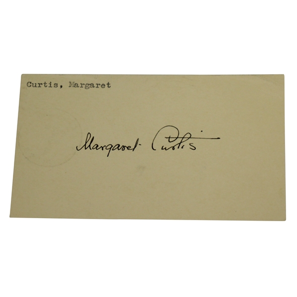 Margaret Curtis Signed Government Postcard - 3-time US Amateur Champ - Scarce JSA ALOA