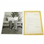 Ed Sullivan Signed Letter & Wire Photo of Entertainer Playing Golf JSA ALOA