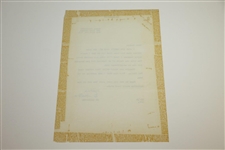 Ed Sullivan Signed Letter & Wire Photo of Entertainer Playing Golf JSA ALOA