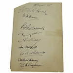 1933 Ryder Cup W/Great Britain & United States Teams Signed Album Page - CRAIG  WOOD, JH Taylor, Denny Shute, ETC JSA ALOA