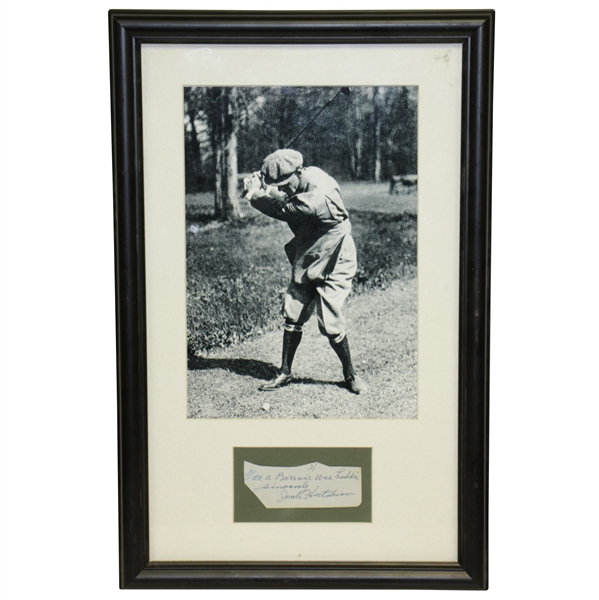 Jock Hutchison Signed Cut Photo Presentation JSA ALOA