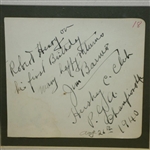 Jim Barnes Signed Cut and Black and White Photo Display Framed JSA ALOA