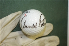 Arnold Palmer Signed Glove & Ball Framed Display JSA ALOA