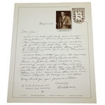 Ralph Guldahl Signed Letter On Braemar CC Stationary Canterbury & Cherry Hills Mentions JSA ALOA
