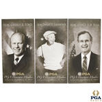 Dwight D. Eisenhower, George H.W. Bush & Gerald Ford PGA Honorary Member Canvases