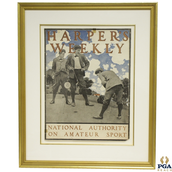 1897 Harpers Weekly National Authority on Amateur Sport Broadside by Maxfield Parrish