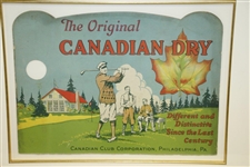 Circa 1920's 'The Original Canadian Dry' Golf Themed Advertising Packaging Label