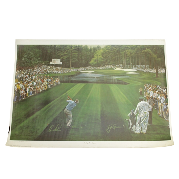 Ltd Ed Arnold Palmer & Jack Nicklaus Sunday in Augusta 1982 Ted Hamlin Print #86/1000