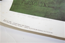 Ltd Ed Arnold Palmer & Jack Nicklaus 'Sunday in Augusta' 1982 Ted Hamlin Print #86/1000