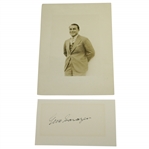 Gene Sarazen Signed 3x5 Card with Original 1929 Wire Photo JSA ALOA
