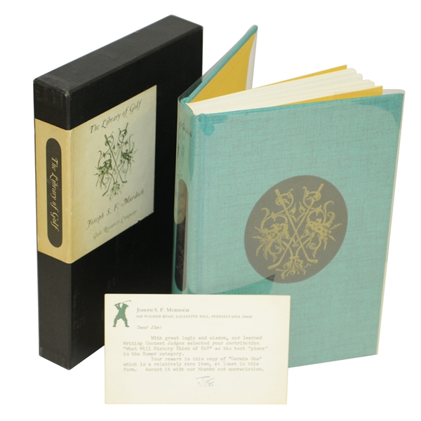 1968 The Library of Golf 1743-1966 Book by Joe Murdoch in Slipcase & Dustcover with Card