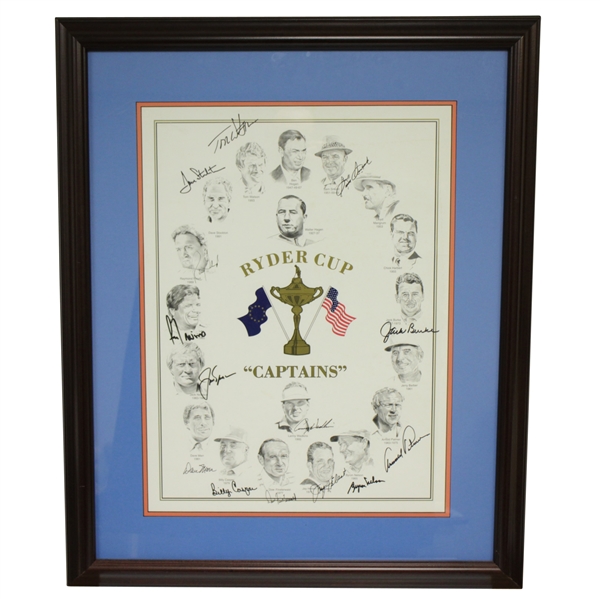Multi-Signed 1995 Ryder Cup "Captains" Print by Snead, Palmer, Nicklaus, Nelson, & others JSA ALOA