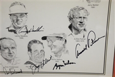 Multi-Signed 1995 Ryder Cup Captains Print by Snead, Palmer, Nicklaus, Nelson, & others JSA ALOA