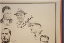 Multi-Signed 1995 Ryder Cup Captains Print by Snead, Palmer, Nicklaus, Nelson, & others JSA ALOA