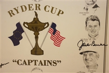 Multi-Signed 1995 Ryder Cup Captains Print by Snead, Palmer, Nicklaus, Nelson, & others JSA ALOA