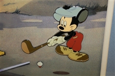 Walt Disney Mickey Mouse & Pluto Canine Caddy Ltd Ed 60th Ann. Framed Pin Set