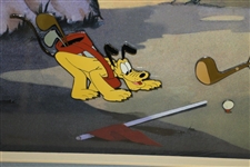 Walt Disney Mickey Mouse & Pluto Canine Caddy Ltd Ed 60th Ann. Framed Pin Set
