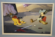 Walt Disney Mickey Mouse & Pluto Canine Caddy Ltd Ed 60th Ann. Framed Pin Set