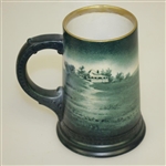 Lenox Gold Rimmed Green Golf Scene Stein - Great Condition