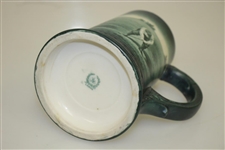 Lenox Gold Rimmed Green Golf Scene Stein - Great Condition