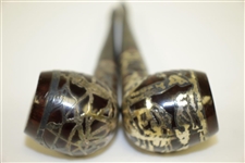 Two Vintage Sterling Silver Inlay Tobacco Pipes - Good Condition