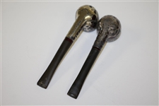 Two Vintage Sterling Silver Inlay Tobacco Pipes - Good Condition