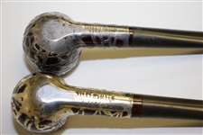 Two Vintage Sterling Silver Inlay Tobacco Pipes - Good Condition