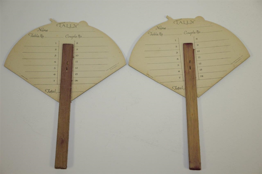 Two Vintage Lady Golfer Fans with Scorekeeper on Reverse - Great Condition