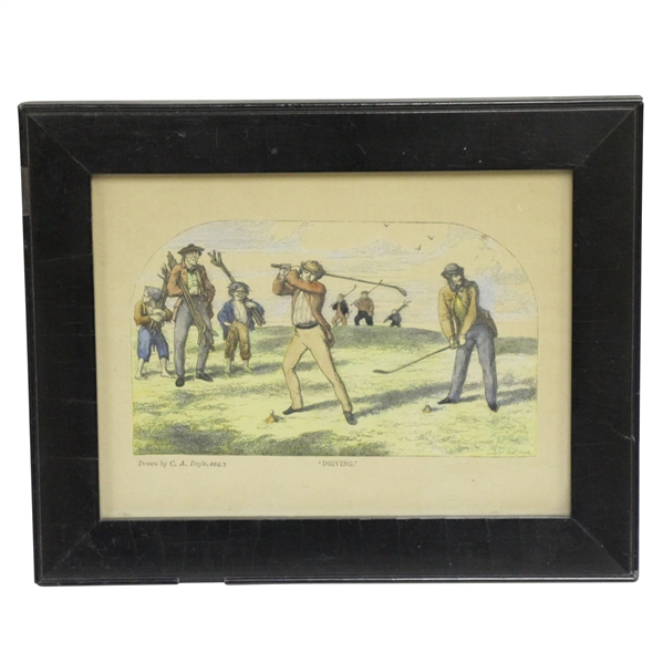 "Driving" Drawn by C.A. Doyle 1863 Reproduction - Framed
