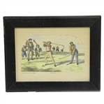 "Driving" Drawn by C.A. Doyle 1863 Reproduction - Framed