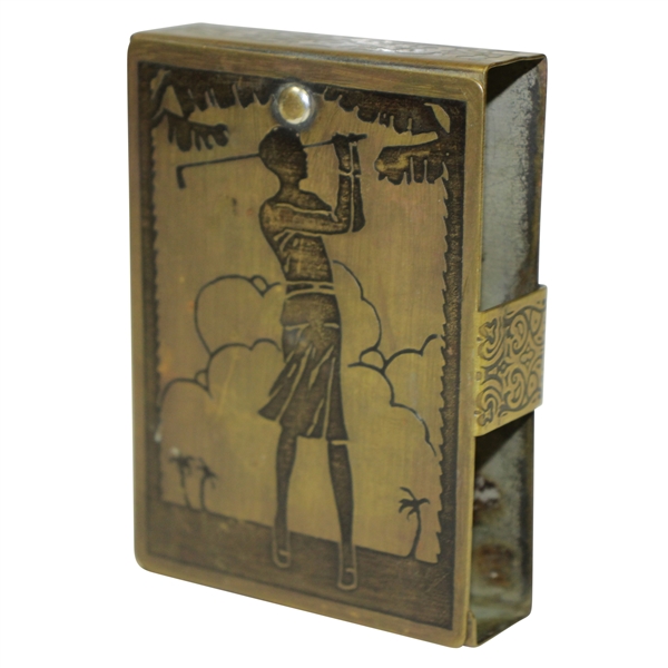 Vintage Woman Golfer Playing Cards Protector - Locks & Swivels