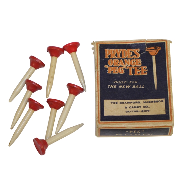 Classic Prydes Orange "Peg" Tee Box with Tees