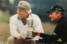 Jack Nicklaus & Gary Player Signed Swilken Bridge with Claret Jug Photo - Framed JSA ALOA