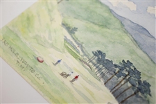 Two Tasuke Maebara Hand Painted Japanese Postcards - Yumoto CC & Sagami CC