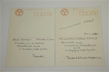 Two Tasuke Maebara Hand Painted Japanese Postcards - Sagami CC 