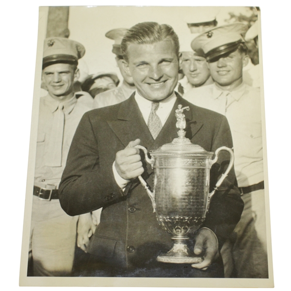 Johnny Goodman 1933 US Open at North Shore Golf Club Original Wire Photo