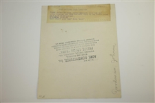 Johnny Goodman 1933 US Open at North Shore Golf Club Original Wire Photo
