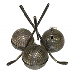 Golf Themed Salt, Pepper & Sugar Crossed Clubs with Golf Balls Caddy