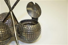 Golf Themed Salt, Pepper & Sugar Crossed Clubs with Golf Balls Caddy