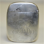 Vintage Sterling Silver Golfer with Golf Bag Themed Match Safe with Initials