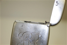 Vintage Sterling Silver Golfer with Golf Bag Themed Match Safe with Initials