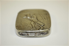 Vintage Sterling Silver Golfer with Golf Bag Themed Match Safe with Initials