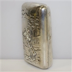 Vintage Sterling Silver Golfer with Golf Bag Themed Cigarette Case with Initials
