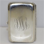 Vintage Sterling Silver Golfer with Golf Bag Themed Cigarette Case with Initials